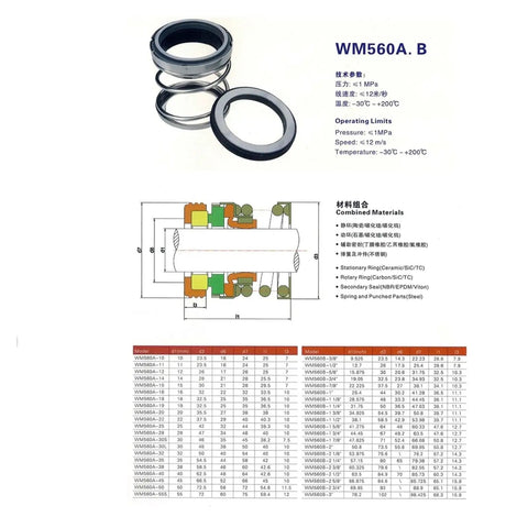 Premium Mechanical Shaft Seal Kit SiC G FKM Single Spring For Water Pump Fits 28mm Oil Proof Sealing Ring with specifications.