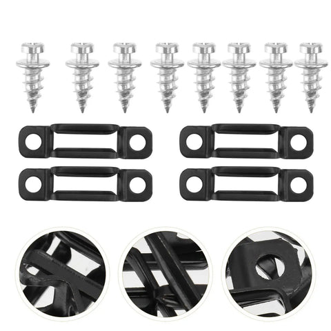 Heavy Duty Invisible Furniture Connectors And Cabinet Fasteners 50 Pack with black connectors and silver screws for woodworking.