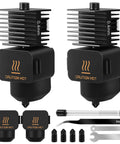 2 Pack Pro Grade Hotend Kit For A1 And A1 Mini 3D Printer Head Upgrade with 0.4mm nozzles, silicone sock covers, tools visible