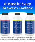 Calibration Solution Set For pH And EC Meters With pH 4.0, pH 7.0, And 2.77 EC Solutions 250 Ml Pack For Hydroponics Growers, three bottles