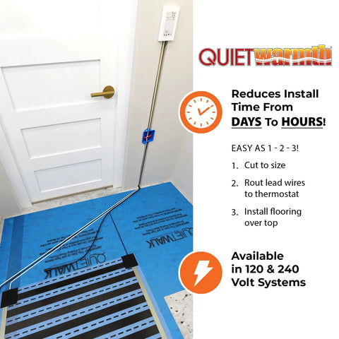 Cozy Up Your Floors With This Cuttable Radiant Floor Heating Mat For Floating Floors Like Laminate Wood And Luxury Vinyl, Easy 120V Installation, Quiet Warmth, 1.5x5 Ft in installation process