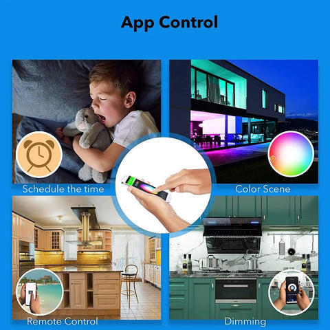 Smart Under Cabinet LED Lighting Kit 24 Inch, Hardwired, Dimmable White and RGB Color Options with app and remote control