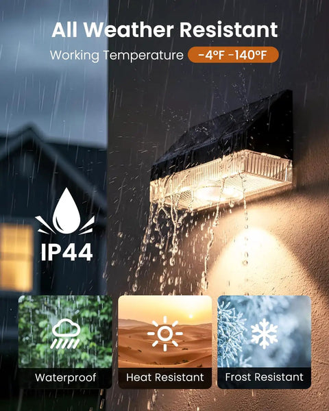 Kick It Up A Notch With This 8 Pack Of Solar Fence Lights delivering a cozy warm white glow, showcasing waterproof design and temperature range.