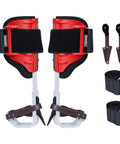 Aluminum Tree Climbing Spikes 1 Pair With Straps And Spike Protectors 350 Pound Load Capacity Arborist Gear For Climbing Hunting And Fruit Picking Red For Tough Jobs