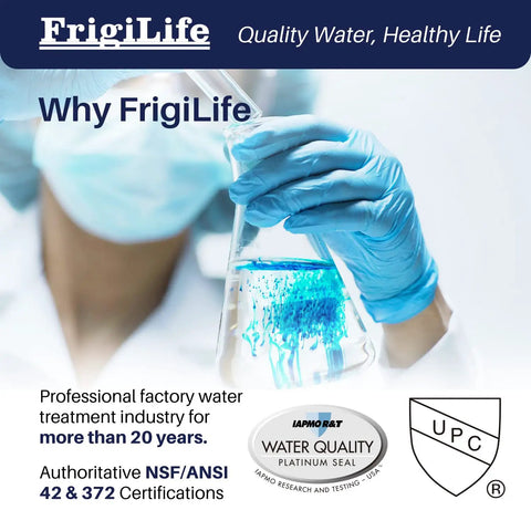 Scientist testing water in a lab representing Refrigerator Water Filter Replacement For EPTWFU01 EWF02 Pure Source Ultra II 0.5 Micron NSF Certified Lead Free BPA Free 2 Pack Fits A Ton Of Fridges.