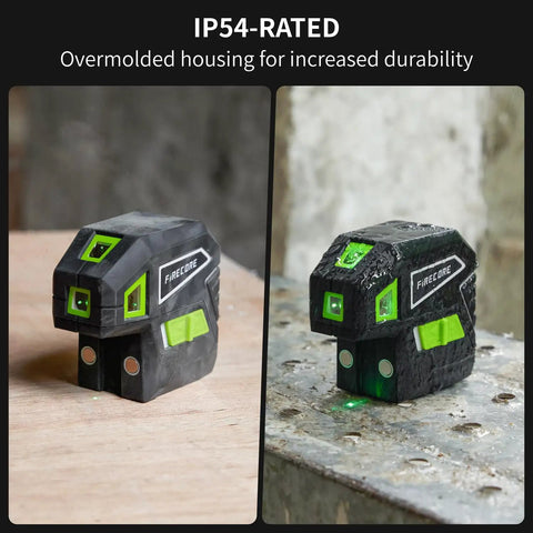5 Point Green Laser Level With Self Leveling Dots And Magnetic Base, Plumb Up And Down Beams, 131 Foot Range, Includes 2 AA Batteries And Pouch, Pro Grade DIY Favorite For Quick, Accurate Layouts From Floor To Ceiling, IP54-rated overmolded housing
