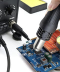 2 In 1 Soldering Station 700W Hot Air Soldering Iron Kit with Dual LED Display in use for PCB repair