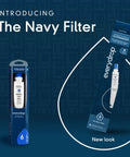 Replacement Ice and Water Refrigerator Filter 6 for Most Side by Side Fridges NSF Certified displayed in blue packaging.