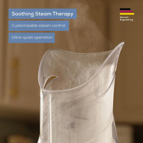 Steam Inhaler For Fast Drug Free Congestion Relief With Adjustable Steam Control, Universal Mask, showcasing ultra-quiet design