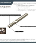 WKSTOOL HSS square-nose end mill, 4-flute metal-cutting CNC router bit, angled view