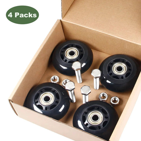Heavy Duty 2.5 Inch PU Caster Wheels For Exercise Bike And Treadmill transport in a box with bolts and nuts.