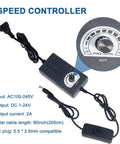 JQDML 24V reciprocating linear actuator with speed controller dial, black housing