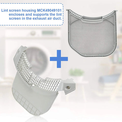 Beefed Up Dryer Lint Filter Replacement For LG And Kenmore Elite Dryers with stainless steel mesh screen and housing