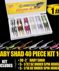 Crappie Fishing Kit With Baby Shad Soft Plastics And Spinner Jig Heads 40 Piece Crappie Panfish Lure Set Includes 30 Two Inch Shads In Six Colors And 10 Oversized Eye Jig Heads In One Sixteenth Ounce And One Thirty Second Ounce For Freshwater Angling box view
