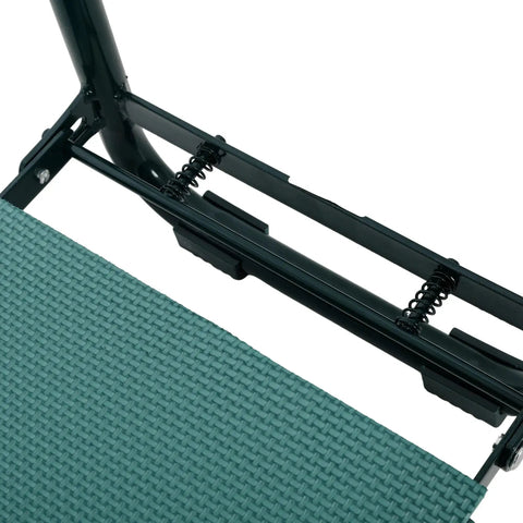 Close-up of the Foldable Garden Kneeler And Seat With Thick Pad Workhorse Heavy Duty Portable Gardening Stool frame and cushion