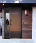 2 Pack Gate Handle 7.6 Inch Carbon Steel Sliding Barn Door Pulls with Screws on wooden exterior door
