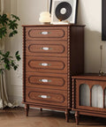 Vintage dresser with antique bronze ceramic handles in living room setting, showcasing 8 Piece Antique Bronze Ceramic Dresser Handles Set For Cabinets And Drawers, Vintage White Ceramic Knobs And Pulls, 3 Inch Hole Center.