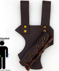 Left Handed Medieval Renaissance Leather Sword Frog For Longsword And Shortsword Holster Genuine Cowhide Deep Brown Finish Handcrafted