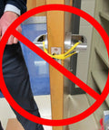 Incorrect door securing method, unsuitable for 10 Pack Lockdown Magnetic Strips For Door Frames Heavy Duty Security Magnets