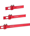 3 Piece Woodworking Straightedge Ruler Set With Sliding Stop Blocks Dead On Accuracy Laser Etched Inch And Metric Scales for carpentry tasks
