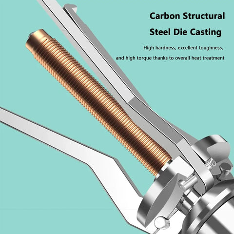 Pro Reversible Gear Puller Set Handles 2 Jaw 3 Jaw Options Internal External Bearings Smooth Heavy Steel Stops Breakage Saves Time On Tough Jobs Engine Repair Letting You Pop Parts Off Easily So You Stay Safe And Enjoy Garage Work Done Today. steel gear puller screw close-up, carbon structural die-cast steel