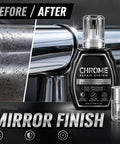Professional Chrome Repair Pen Nails That Slick Mirror Finish Which Takes Care Of Chips Scuffs And Scratches On Bathroom Fixtures And Metal Hardware For A Legit Factory Fresh Gloss before and after restoration of chrome surface.