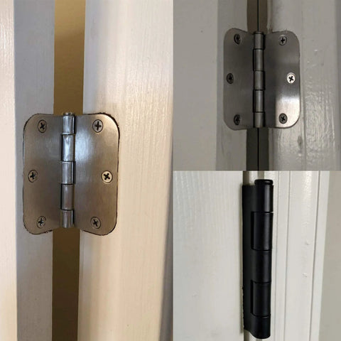 12-pack brushed nickel interior door hinge, 3.5 in x 3.5 in, 5/8-in radius, satin silver heavy-duty steel hardware