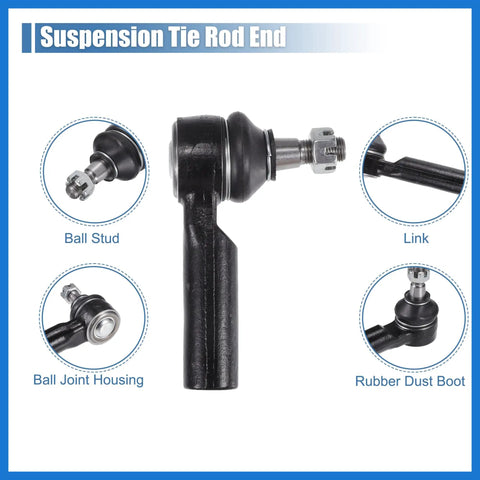 4Pcs Front Inner Outer Tie Rod Ends Kit For Ford Escape 2009 2012 And Mazda Tribute 2010 2011 Drag Link Steering Suspension Upgrade For A Smoother Ride And Dialed In Handling, black metal ball stud with rubber dust boot