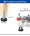 M6 Threaded Furniture Levelers Adjustable Screw In Leg Glides for stable support, measuring 23mm height and 21mm base.