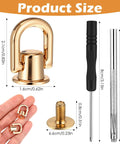 4 Pack Dope Rotatable D Rings For Purses And Handbags 360 Degree Swivel D Ring Studs And Ball Rivets with tools and sizes