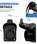 Dimensions of Tough As Nails Heavy Duty Nylon EV Charger Holder Wall Mount for SAE J1772 cord, 4.74in height, 2.88in width.