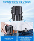 Portable Waist And Neck Fan With A 14000 RPM Brushless Motor 5 Blade Turbine Delivers Ultra Strong Airflow clip design