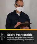 Man wearing N95 Disposable Respirator With VFlex 9105 Particulate Mask taking notes, showing improved face positioning feature.