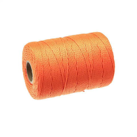 Heavy-Duty Braided Mason Twine For Indoor And Outdoor Use, Oil Moisture And Acid Resistant Nylon String, Size 18 X 500 Ft, Orange Roll