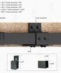 Exterior Double Sliding Barn Door Hardware Kit With Box Track For Outdoor Use Heavy Duty Wall Mount System Supports Up To 300 Lbs Hardware Kit To Hang Two Doors Fits 36 Inches By 2 Doors showing track bracket layout.