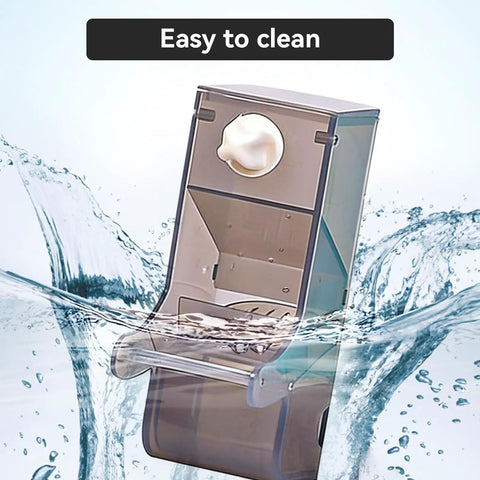Tough As Nails No Mess Bird Cage Feeder Crack Resistant Seed Catcher in water for easy cleaning, translucent plastic for birds.