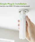 13 Watt Double Tube CFL Light Bulb G24Q-1 4 Pin Base being installed in ceiling socket