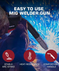 Top Notch ARCCAPTAIN MB15 15AK MIG Welding Gun Torch Stinger With 10 Ft Cable For Serious Pros Needing Superior Conductivity And Long Life Copper Wiring For Heavy Duty Shop Jobs Today in use with sparks flying.