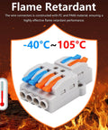 Lever Wire Connectors Pack Of 20, 2 In 4 Out Quick Wire Connectors Push In Conductor Terminal Block For AWG 28-12, flame retardant