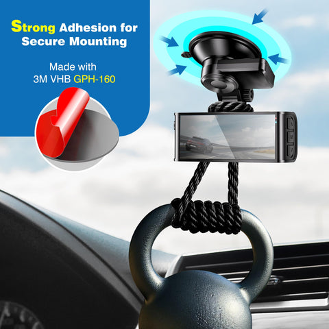 Four Pack 2.2 Inch Round Double Sided Adhesive Pads For Dash Cams And GPS Mounts, High Bond Heat Resistant Tape shown in use