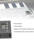 Beefed Up 50A MPPT Solar Charge Controller With LCD Display And Dual USB Ports For 12V 24V Auto Adaptive Charging Ideal For Solar Panels Camping And Outdoor Adventures, mounted RV roof solar panels