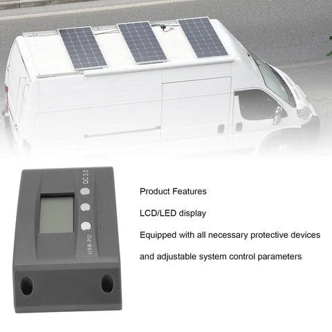 Beefed Up 50A MPPT Solar Charge Controller With LCD Display And Dual USB Ports For 12V 24V Auto Adaptive Charging Ideal For Solar Panels Camping And Outdoor Adventures, mounted RV roof solar panels