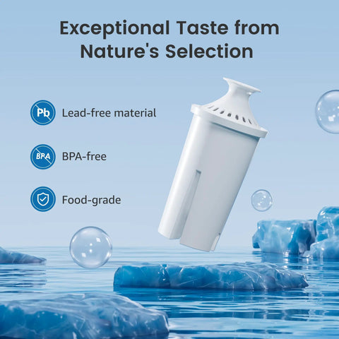 CF06A Replacement Water Filter For Brita And Mavea Pitchers And Dispensers NSF Certified To Cut Chlorine And Boost Taste Lead Free High Flow 6 Month Supply 3 Pack