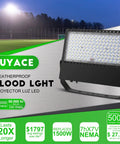 Led Stadium Flood Light Outdoor 36000 Lumen 1500W Equivalent Ultra Bright 5000K Daylight IP65 Waterproof Arena Lighting