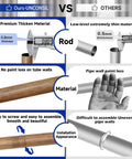 Comparison of heavy duty adjustable curtain rod set with one inch diameter wood grain pattern vs thinner material rod.