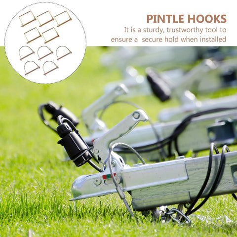Close-up of trailer hitch with Heavy Duty Square And D Shaped Safety Locking Pins 6x70mm Pack Of 10 Zinc Plated for secure connection
