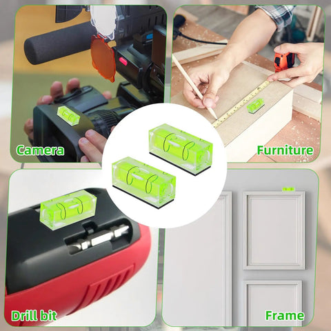 9 Piece Mini Magnetic Square Bubble Spirit Level Set Offering Dead Center Precision For Phonograph Turntables Camera Tripods Drills And Home Repair Jobs Every Time
