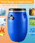 Heavy Duty Food Grade Plastic Barrel With Lid 120L Blue Drum For Home Brewing Storage And Farm Or Industrial Use Leak Proof Seal