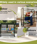 Heavy Duty Commercial Fabric Roll Storage Rack With 16 Adjustable Hanging Rods For Superior Cloth Organization used indoors and outdoors.
