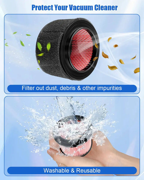 2 Pack Fine Dust Cartridge Filter For VF408, VF410P, Beast VFB511B 0201, And Cleva Industrial VF408B in use with water